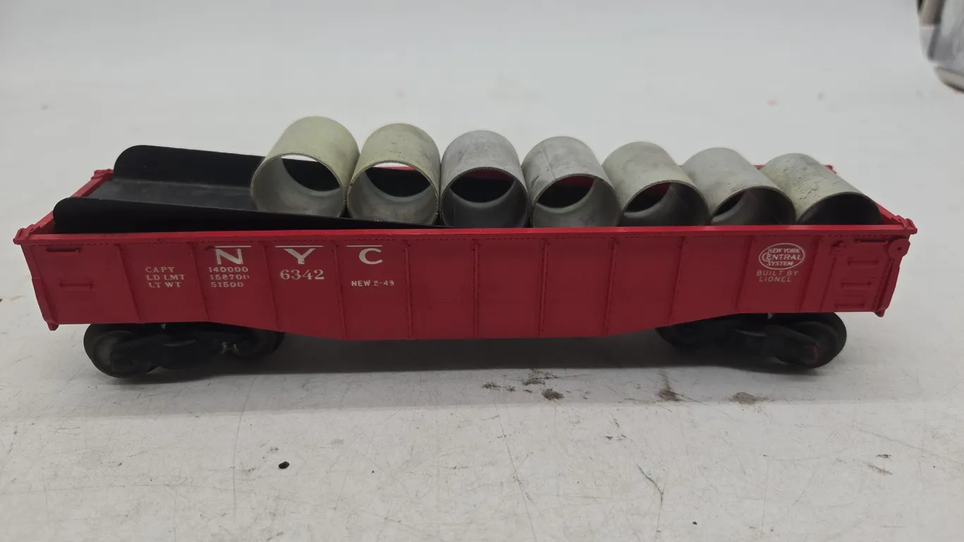 Vintage Lionel number 6342 New York Central culvert gondola carrying car