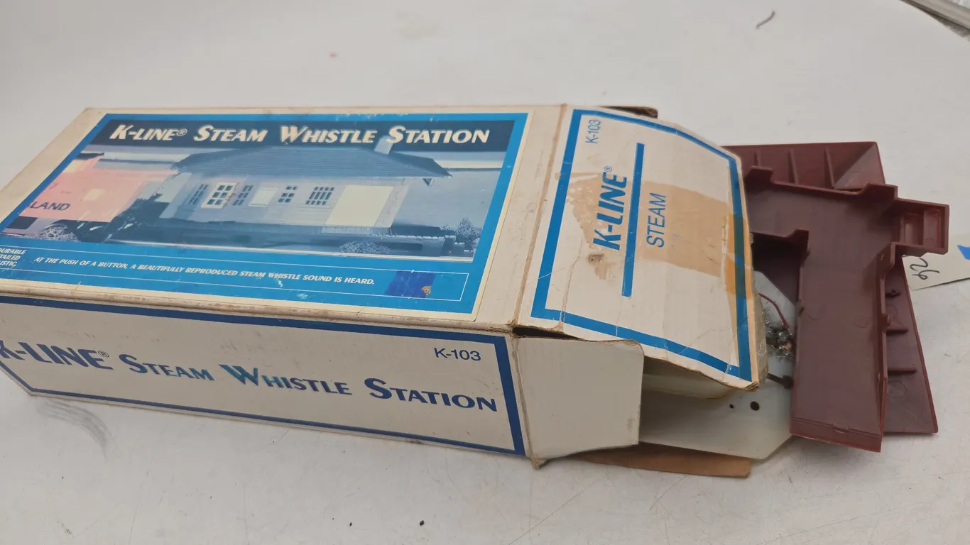 Vintage k line steam whistle passenger station number k103 in original box