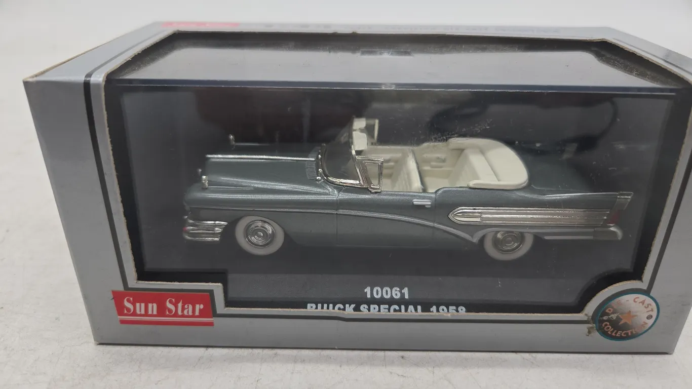 Vintage sunstar 1958 Buick special convertible diecast car new in box