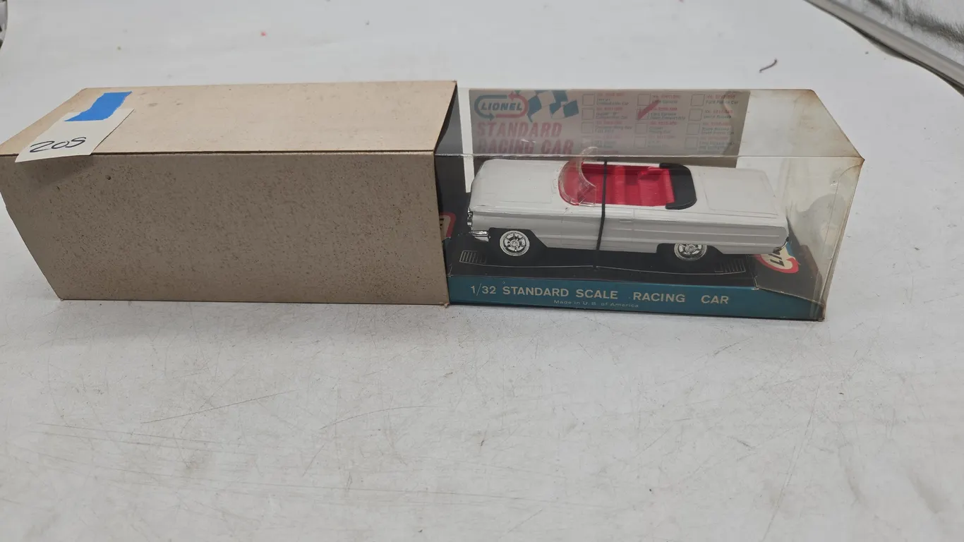 Vintage Lionel number 5209 Ford galaxie open top convertible slot car new in box