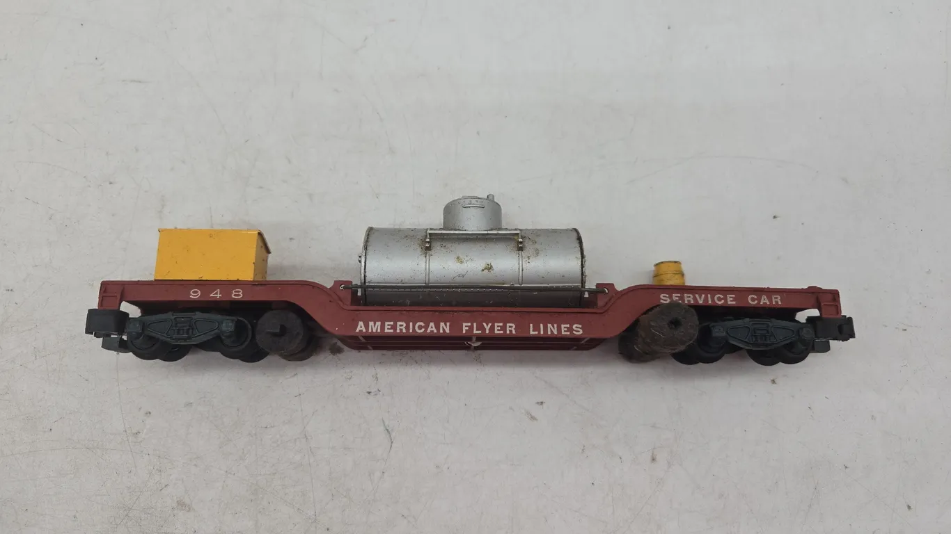 American flyer S train 948 service car depressed center flatbed die cast