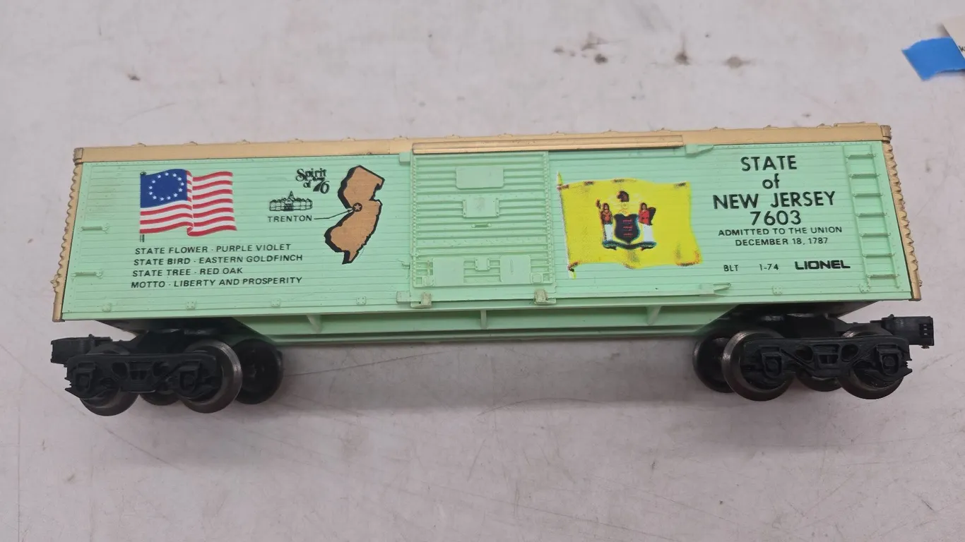 Vintage Lionel Spirit of 76 state of New Jersey boxcar number 7603 very nice