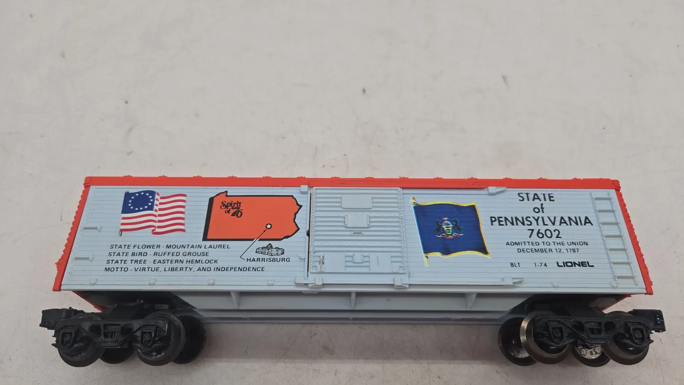 Vintage Lionel Spirit of 76 state of Pennsylvania reefer car number 7602