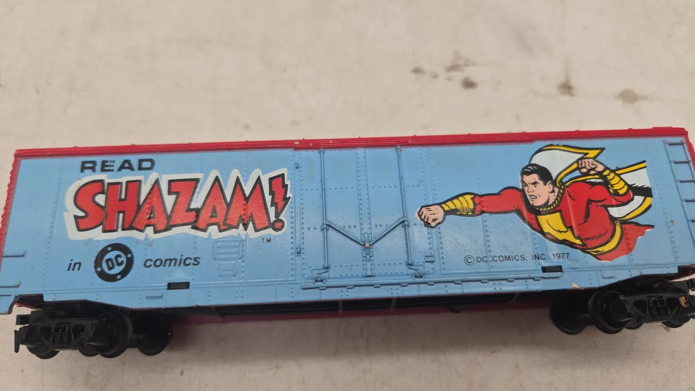 Vintage HO scale 1977 DC comics Shazam advertising box car