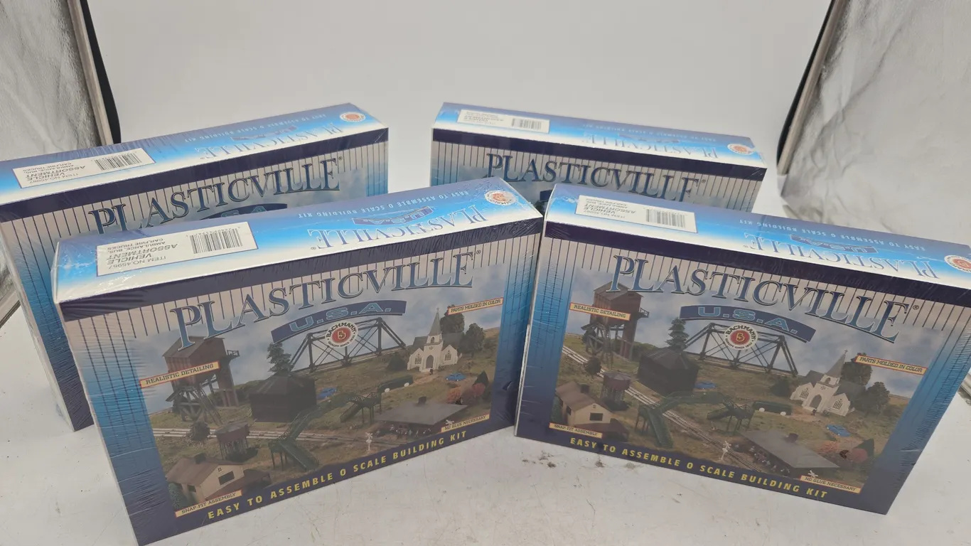 Vintage plasticville easy to assemble o scale building kits new in boxes