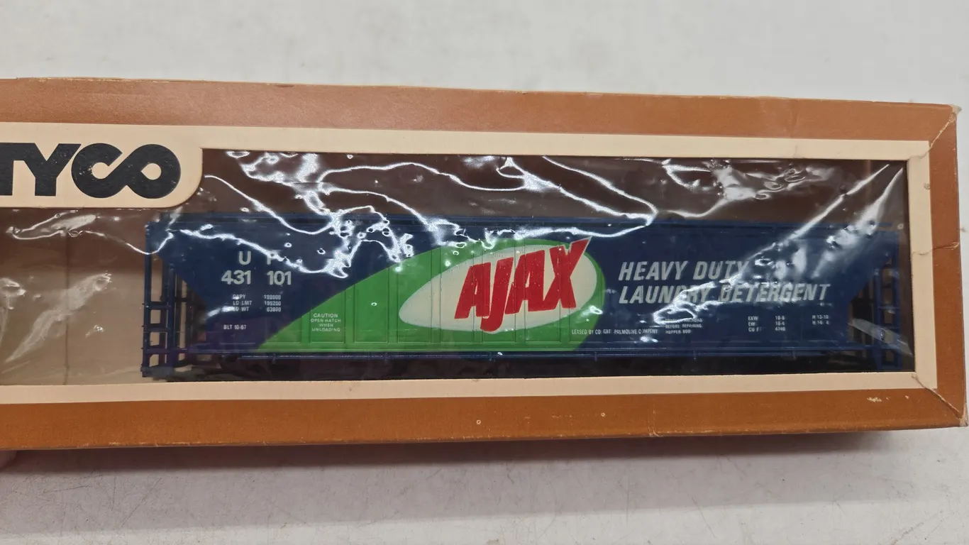 Vintage Tyco brand Ajax laundry detergent advertising train car new inbox