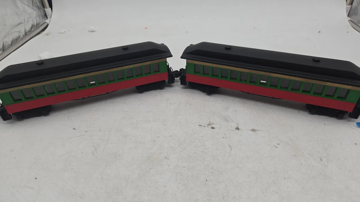 Vintage American flyer passenger observation cars