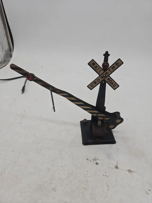 Vintage marxs brand automatic railroad crossing gate signal