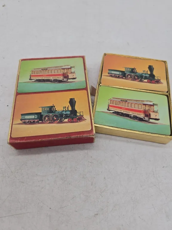 Vintage train playing cards