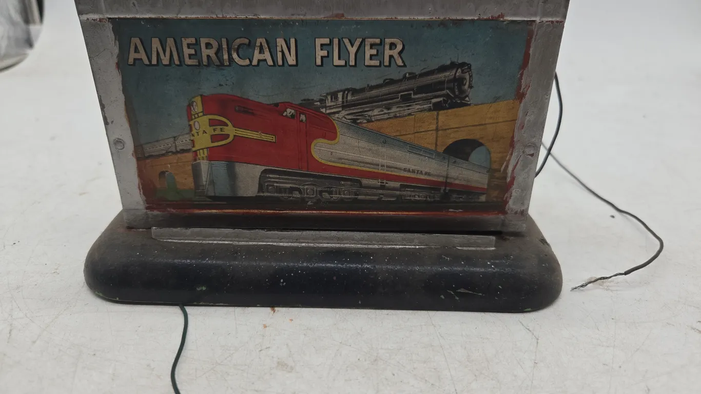 Vintage American flyer number 566 whistling billboard