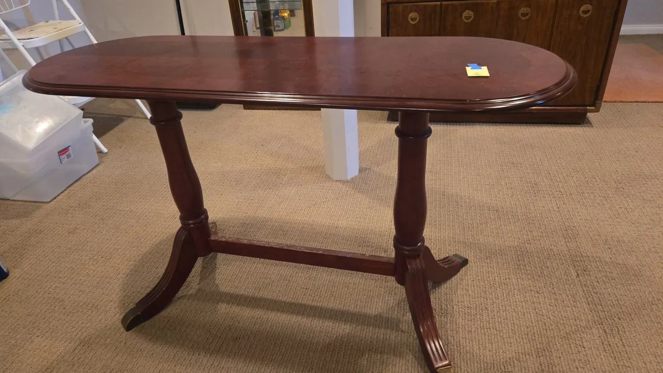 Vintage cherry pedestal library table