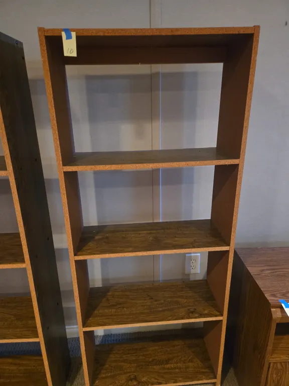 5 ft tall wooden shelving unit