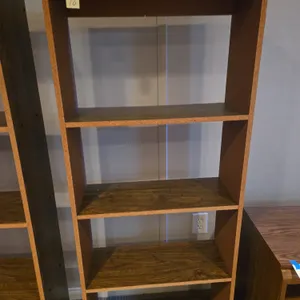 5 ft tall wooden shelving unit