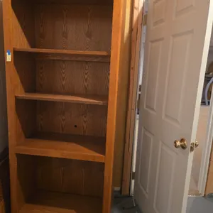 Vintage wooden shelving unit