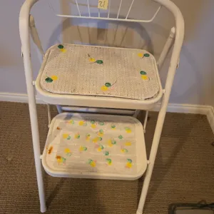Vintage metal seated stepping stool