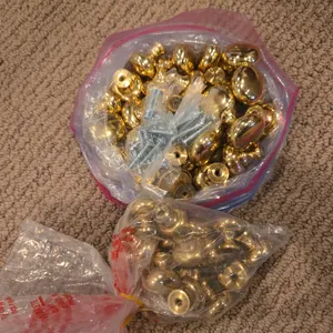 Vintage brass kitchen cabinet knobs