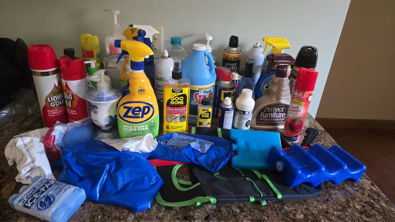 Assorted cleaning supplies