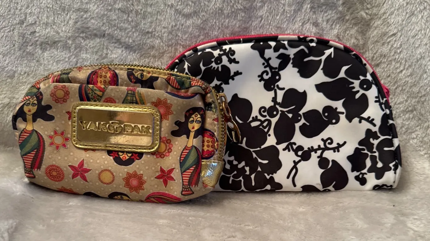 2 Decorative Zippered Pouches