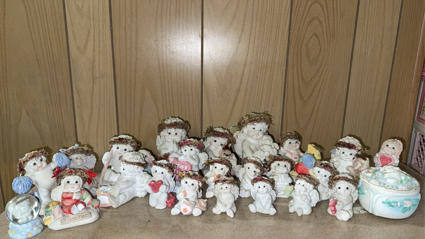 Vintage Cherub Angel Figurine Collection & Decorative Trinket Box