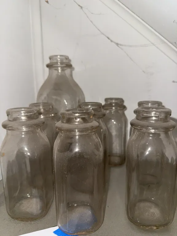 Vintage Clear Glass Milk Bottles
