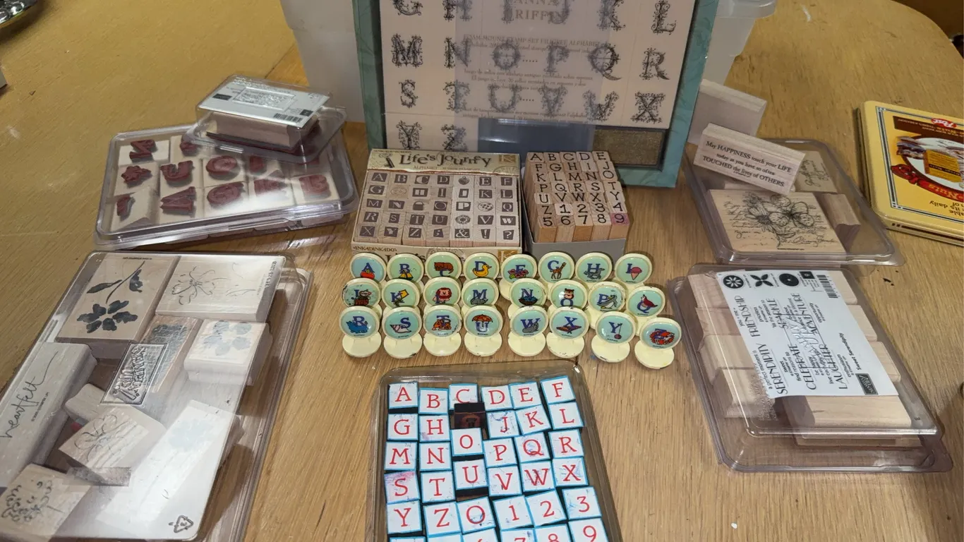 Stampin' Up! Rubber Stamp Collection – Alphabet, Numbers & Floral Designs