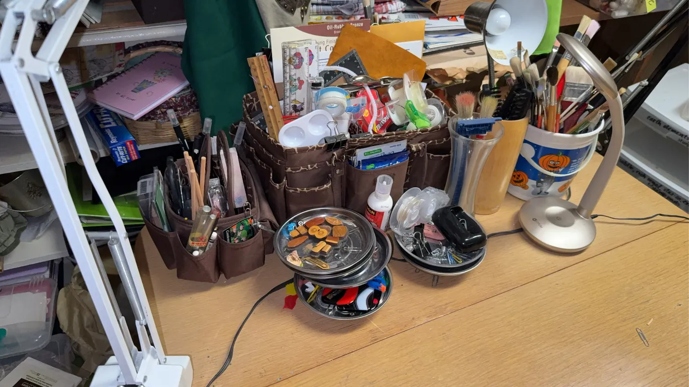 Large Assortment of Artist Paintbrushes, Craft Tools & Desk Accessories