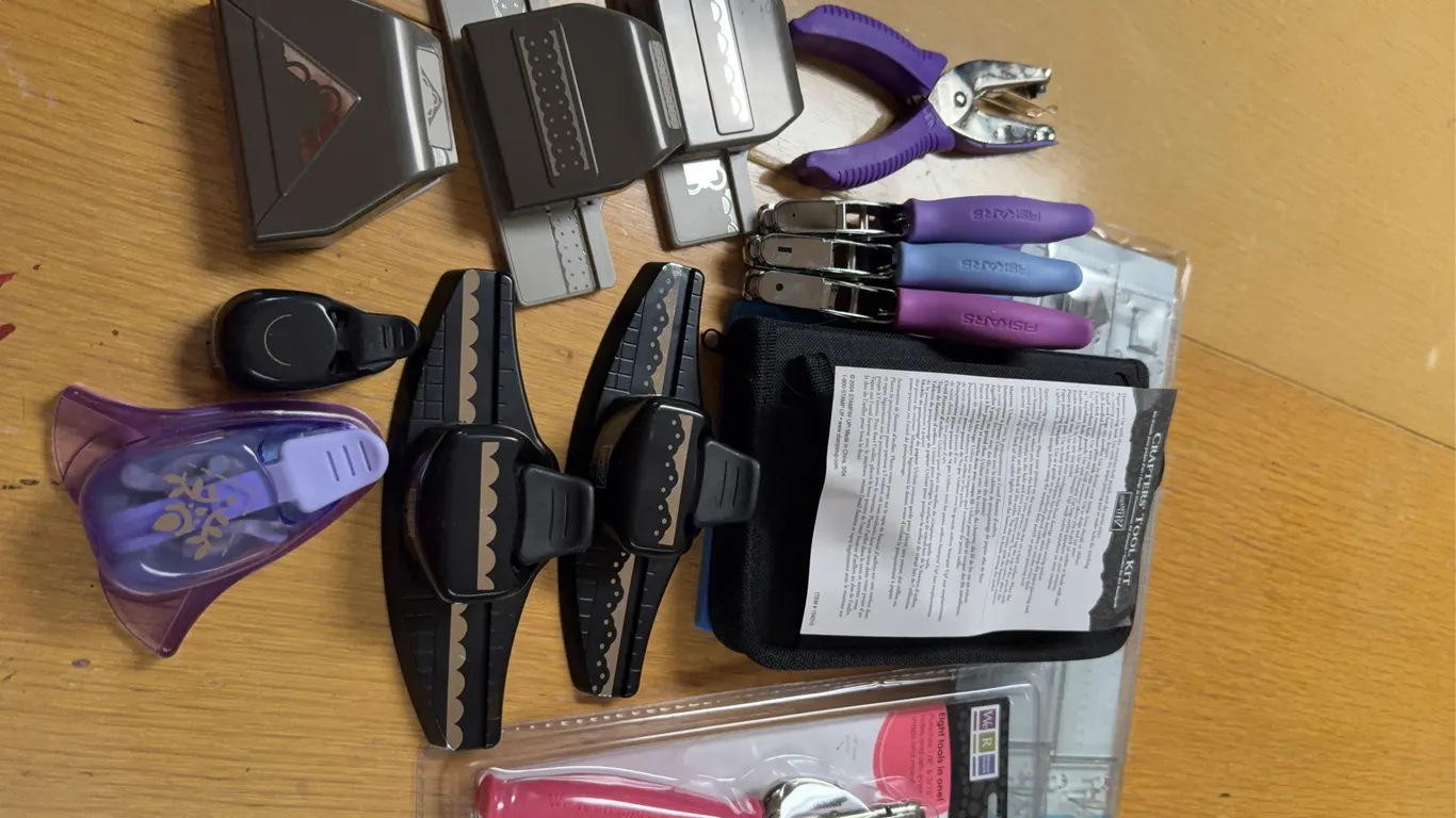 Fiskars & Assorted Scrapbooking Paper Punches and Craft Tools