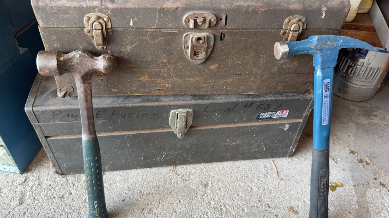 Vintage Metal Toolboxes & Assorted Hammers