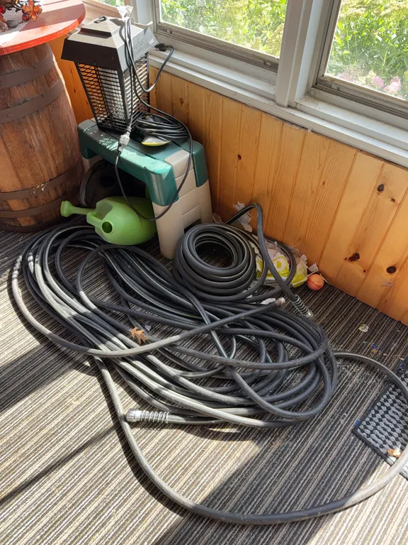 Garden Hoses, Electric Bug Zapper, Watering Can & Step Stool