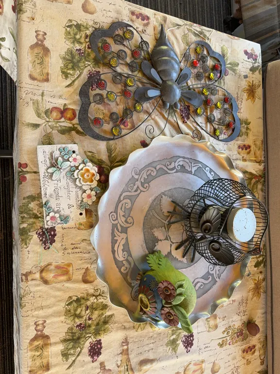 Metal Butterfly Wall Art, Decorative Birdbath & Garden Décor