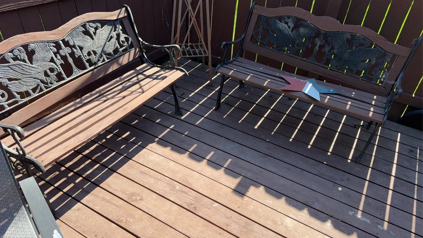 Pair of Outdoor Garden Benches with Eagle & Wildlife Design