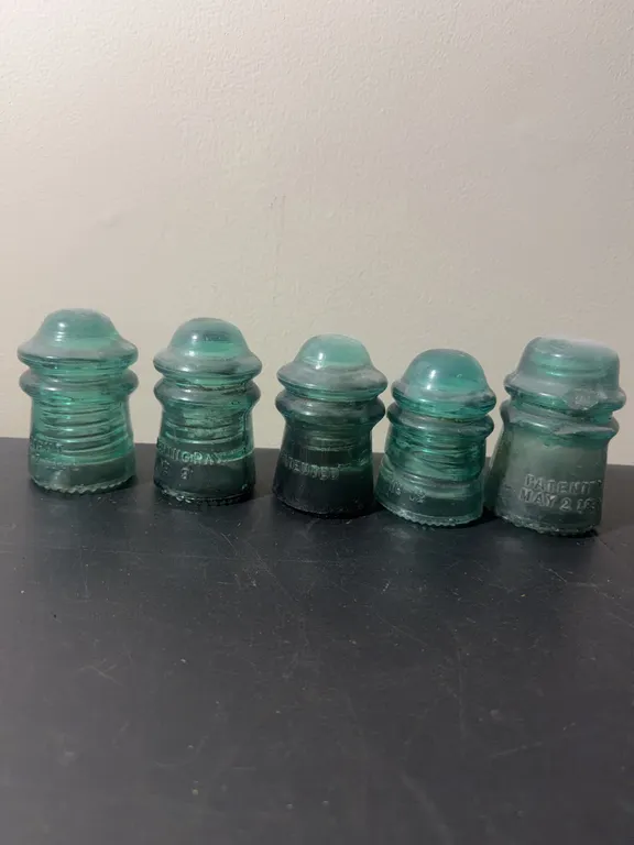 Antique Aqua Glass Telephone Pole Insulators
