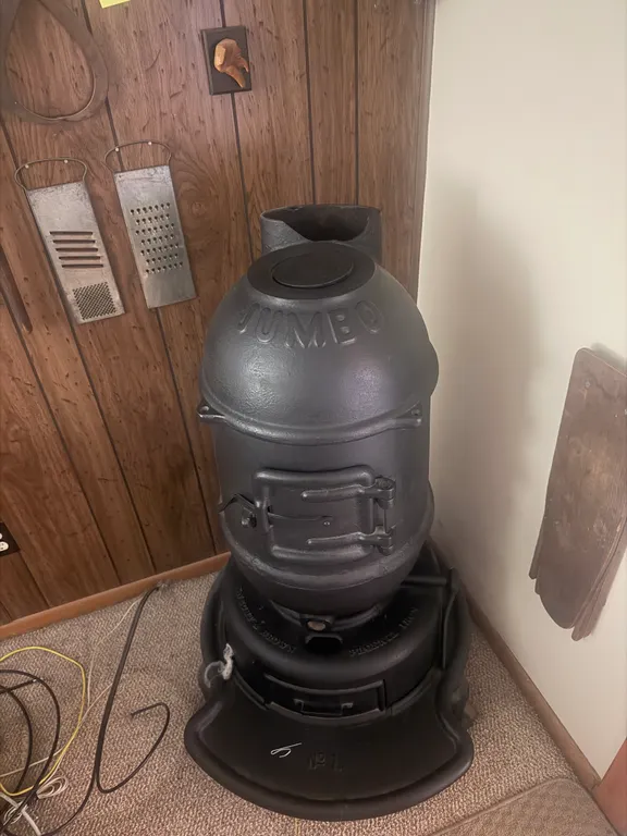 Antique Jumbo No. 1 Cast Iron Pot-Belly Heating Stove