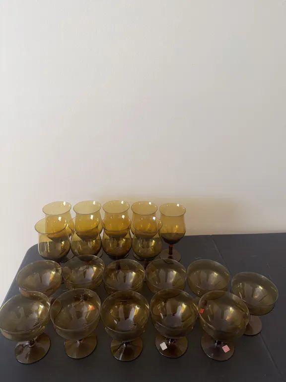 Vintage Denby Milnor Amber Glass Stemware Collection