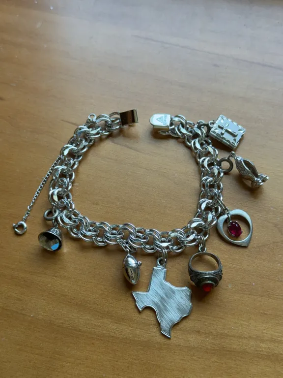 Vintage Sterling Silver Charm Bracelet with Assorted Charms