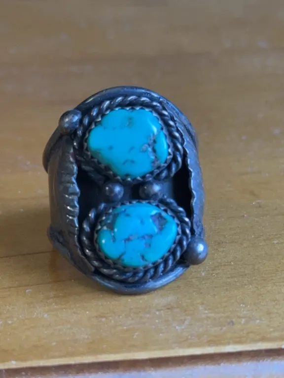 Southwestern Style Turquoise Stone Statement Ring