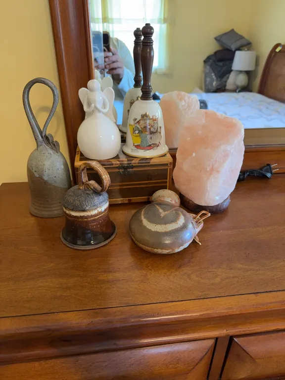Himalayan Salt Lamp, Pottery Bells & Decorative Collectibles