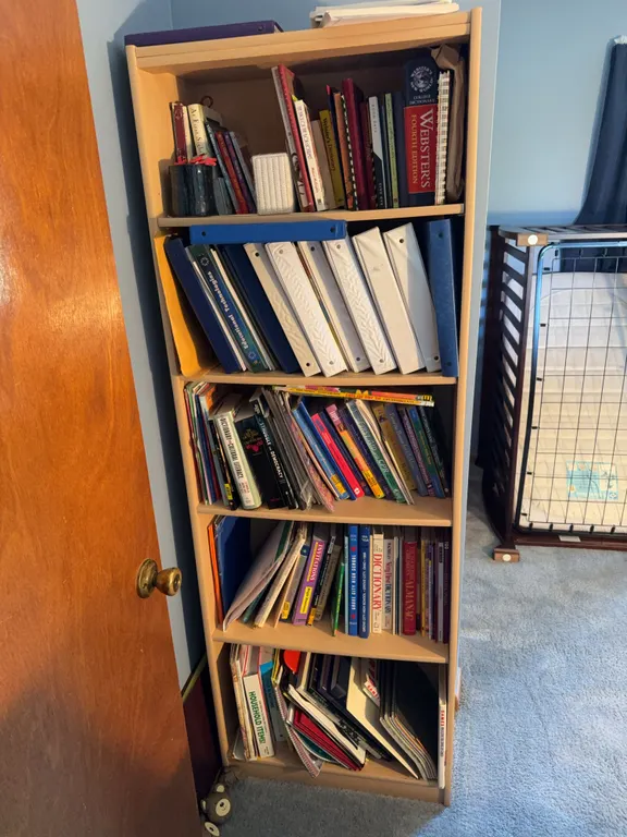 Five-Shelf Bookcase with Books, Reference Materials & Binders