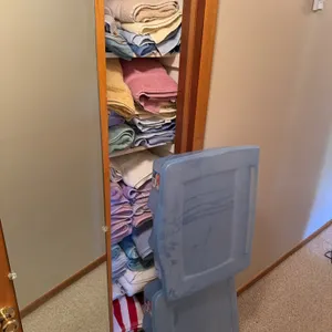 Large Assortment of Bath Towels, Linens & Storage Totes