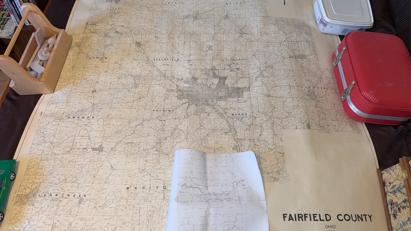 Vintage 1969 Fairfield County Ohio Map by Leon Wolford