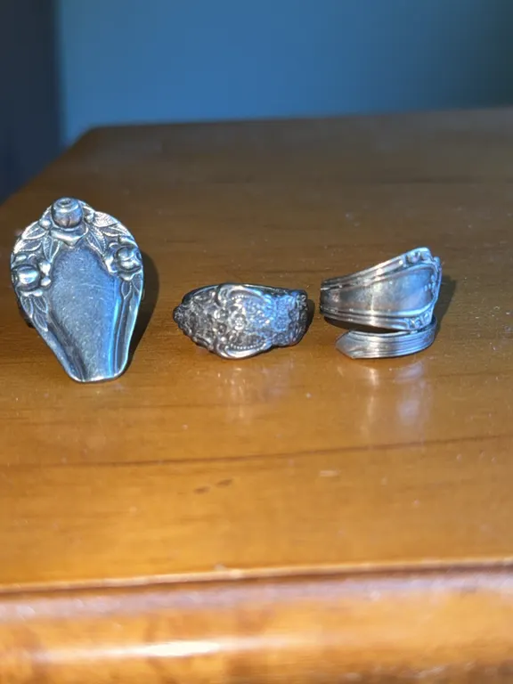 Vintage Silver Tone Spoon Rings