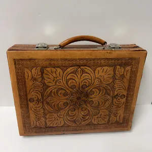 Fábrica Rachel Tooled Leather Briefcase with Metal Clasps