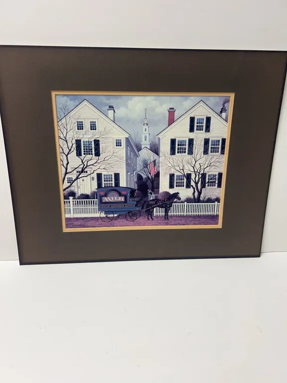 Charles Wysocki Matted Print Milk Delivery Scene