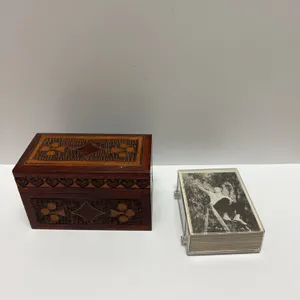 Wood Box With Polish Playing Cards and MGM 1965 Card Deck