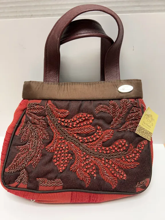 Dona Florzinha Beaded Fabric Handbag with Removable Strap