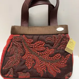 Dona Florzinha Beaded Fabric Handbag with Removable Strap