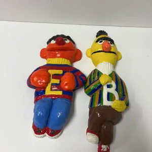 Handmade Wall Plaques Bert and Ernie by Amy Juhas 1979
