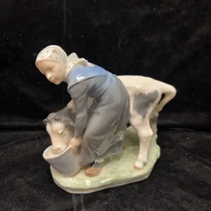 Royal Copenhagen Porcelain Figure Girl with Calf