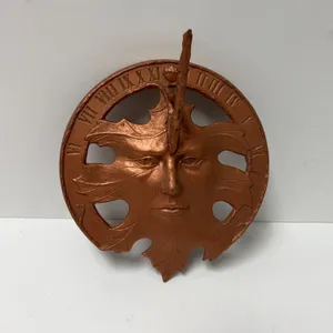 Cast Metal Canson Statement USA Sundial with Leaf Face