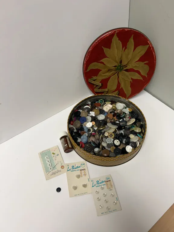 Buttons Collection in Mrs. Stevens Candy Tin